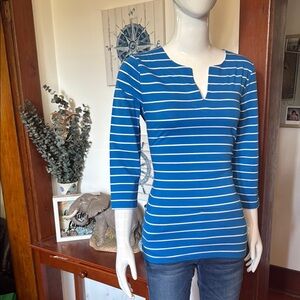 NWT jones New York size small Blue Striped Women's Top